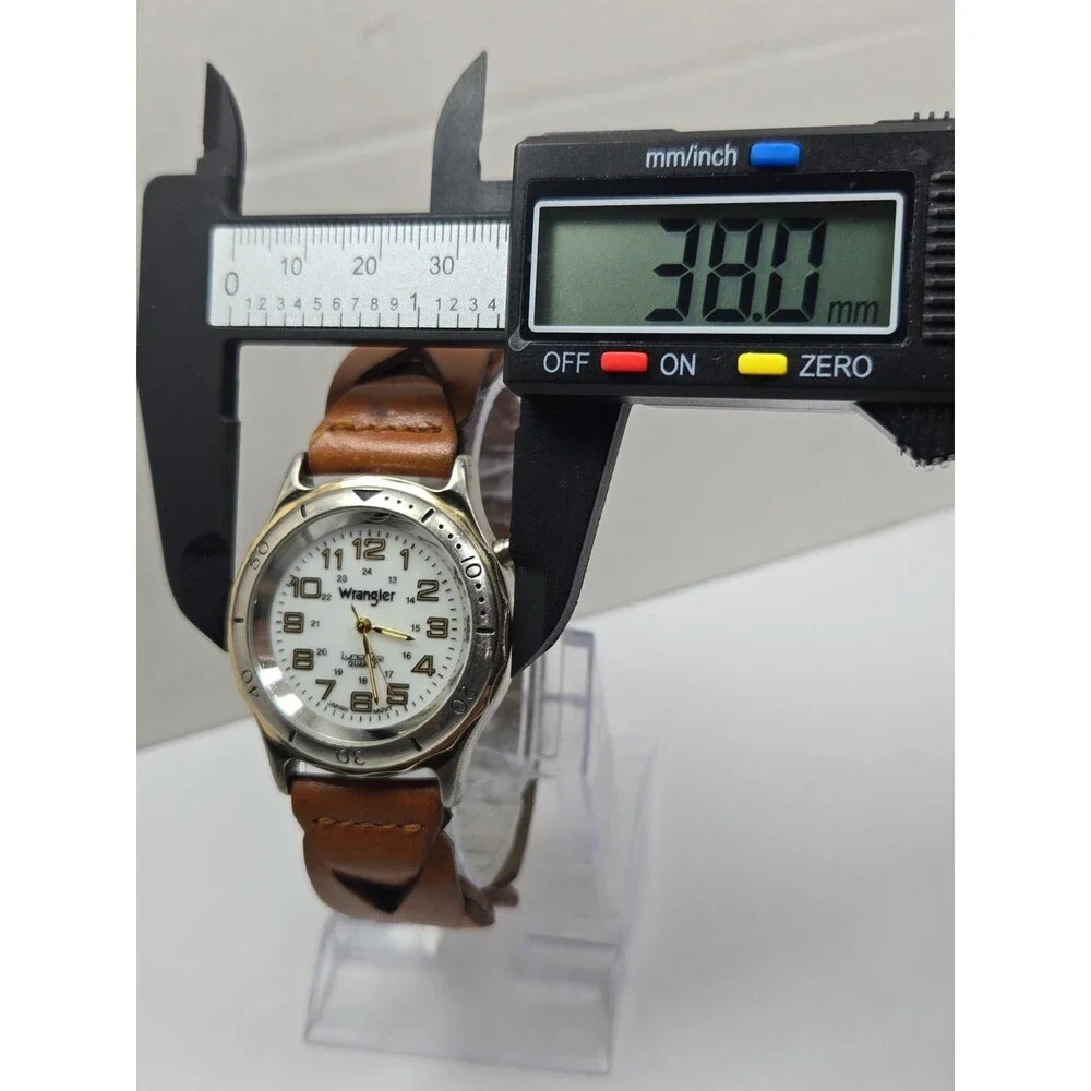 Vintage Wrangler LunaGlo Backlight Leather Watch New Battery Light Up Western